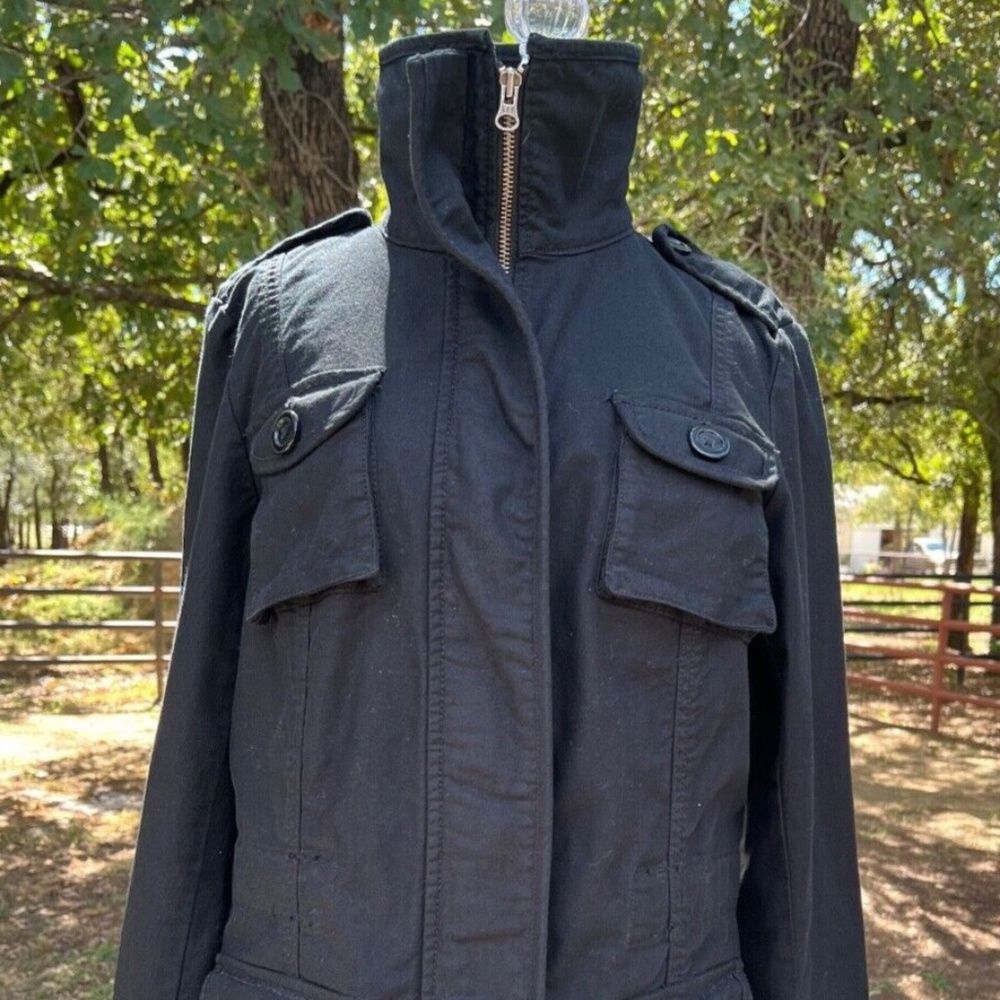 Gap Utility Jacket Women's Black Pockets Size Small